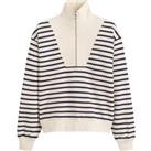Half Zip Sweatshirt in Breton Striped Cotton