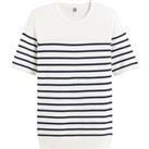 Striped Short Sleeve Jumper with Crew Neck