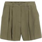 High Waist Shorts with Pleat Front