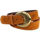 Idona Leather Belt with Decorative Half-Moon Buckle