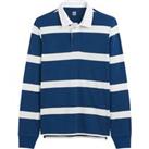 Striped Organic Cotton Polo Shirt with Long Sleeves