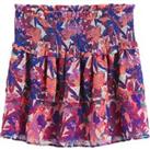 Floral Tiered Mini Skirt with Smocked Waistband