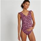 Floral Ruffled Maternity Swimsuit