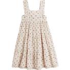 Floral Cotton Crepon Sundress with Ruffled Straps