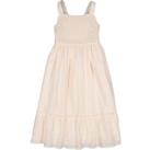 Cotton Strappy Party Dress with Smocked Bodice