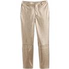 Faux Leather Straight Trousers, Length 27.5"