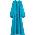 Cotton Full Maxi Dress with Long Balloon Sleeves