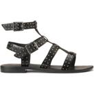 Leather Gladiator Sandals with Studded Details