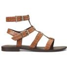 Leather Gladiator Sandals with Studded Details