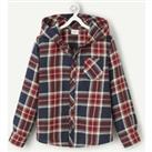 Checked Cotton Hooded Shirt