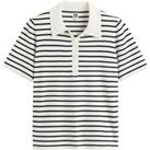 Striped Polo Shirt with Short Sleeves