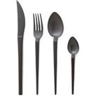 Oslo 16-Piece Matte Black Stainless Steel Cutlery Set