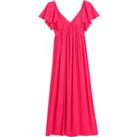 Empire Line Maxi Dress with Ruffled Sleeves