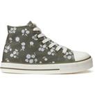 Kids High Top Trainers in Floral Canvas