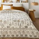 Fayoum Palm Print 100% Washed Cotton Bedspread