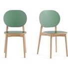 Set of 2 Quillan Formica & Oak Veneer Chairs