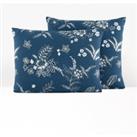 Balina Floral Embroidered Washed Linen & Cotton Pillowcase