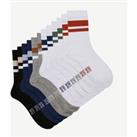 Pack of 6 Pairs of Sports Crew Socks in Cotton Mix