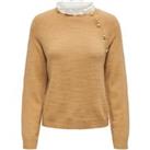 Brushed Knit Jumper with Embroidered Collar