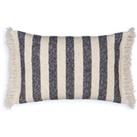 Leno Striped Fringed 100% Cotton Cushion Cover