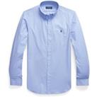 Embroidered Logo Chino Shirt in Cotton and Slim Fit