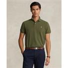 Slim Fit Polo Shirt in Cotton Mesh with Short Sleeves