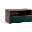 Aldon Walnut Veneer TV Cabinet with Compartment & Lacquered Drawer