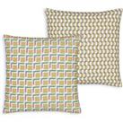 Set of 2 Zano Graphic 40 x 40cm 100% Recycled Cotton Cushion Covers