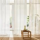 Ivory Sheer Checked Curtain with Eyelets