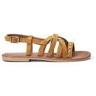 Kids' Suede Sandals with Crossover Straps and Stud Detailing