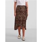Leopard Print Midi Skirt with Tie-Waist