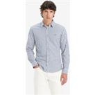 Housemark Striped Cotton Shirt with Buttoned Collar