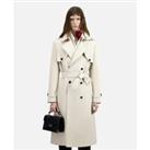 Long Buttoned Trench Coat in Cotton Mix
