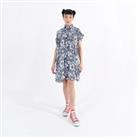 Floral Mini Shirt Dress with Short Sleeves