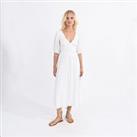 Puff Sleeve Maxi Dress with V-Neck