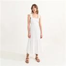 Cotton Tiered Midaxi Dress with Open Back