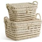 Set of 2 Ghada Palm Leaf Baskets