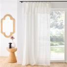 Marsali Checked Linen & Cotton Sheer Curtain Panel