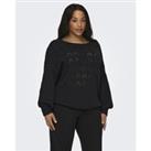 Openwork Knit Jumper with Boat Neck in Cotton Mix