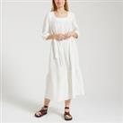 Rosita Midi Dress with Cutout Back in Cotton Muslin