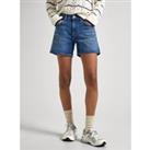Recycled Cotton Denim Shorts with High Waist