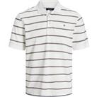 Striped Polo Shirt in Cotton Mix with Short Sleeves