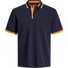 Cotton Tipped Polo Shirt with Logo Collar