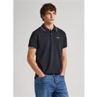 Cotton Polo Shirt with Contrasting Collar and Short Sleeves