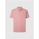 Embroidered Logo Polo Shirt in Cotton Pique with Short Sleeves
