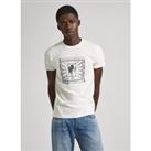 Cotton Logo Print T-Shirt with Short Sleeves, Slim Fit