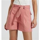 Cotton Loose Fit Shorts with High Tie-Waist