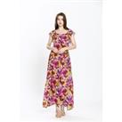 Floral Print Maxi Dress with Square Neck
