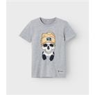 Skull Print T-Shirt in Organic Cotton with Short Sleeves