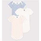 Pack of 3 Bodysuits in Cotton with Short Sleeves